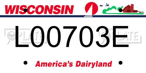 L00703E Wisconsin License Plate