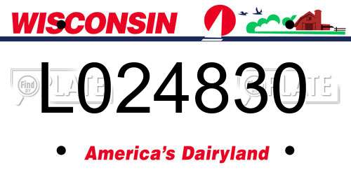 L024830 Wisconsin License Plate