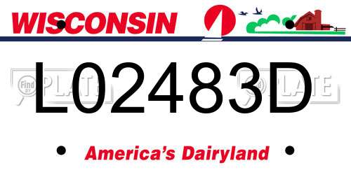 L02483D Wisconsin License Plate