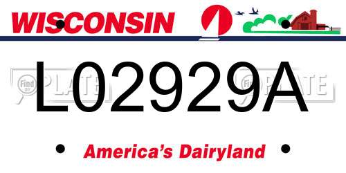 L02929A Wisconsin License Plate