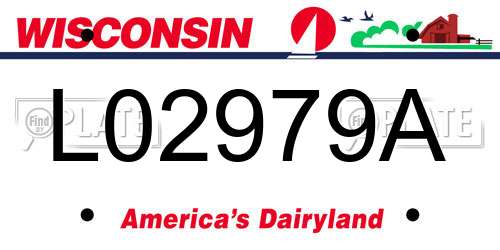 L02979A Wisconsin License Plate