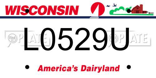L0529U Wisconsin License Plate