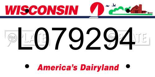 L079294 Wisconsin License Plate