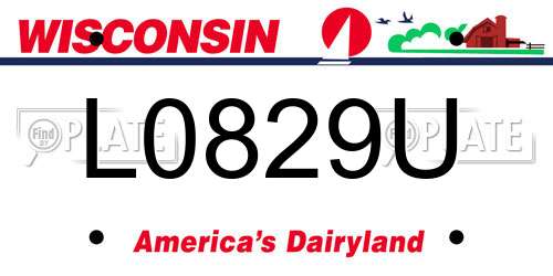 L0829U Wisconsin License Plate