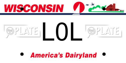 L0L Wisconsin License Plate