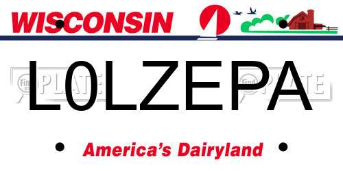 L0LZEPA Wisconsin License Plate