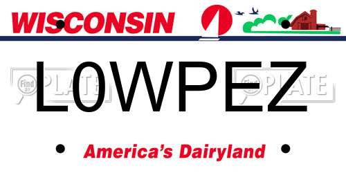 L0WPEZ Wisconsin License Plate