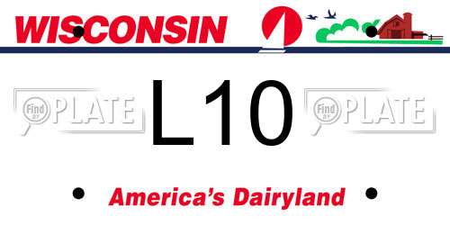 L10 Wisconsin License Plate