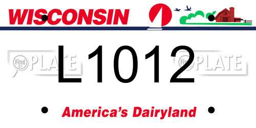 L1012 Wisconsin License Plate