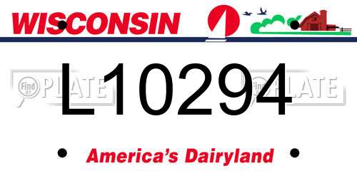 L10294 Wisconsin License Plate