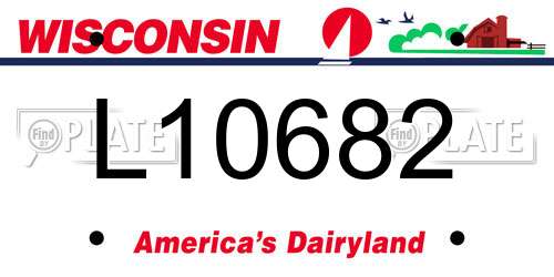 L10682 Wisconsin License Plate