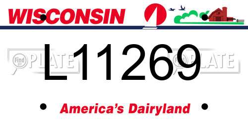 L11269 Wisconsin License Plate