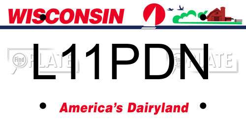 L11PDN Wisconsin License Plate