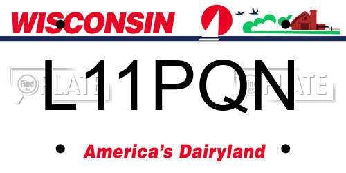 L11PQN Wisconsin License Plate