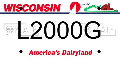 L2000G Wisconsin License Plate