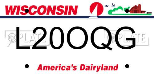 L20OQG Wisconsin License Plate