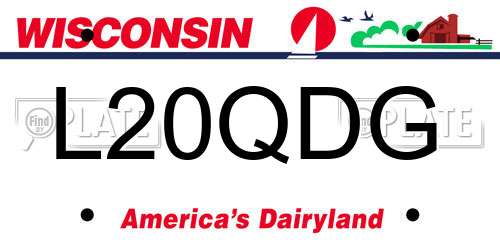 L20QDG Wisconsin License Plate