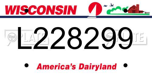 L228299 Wisconsin License Plate