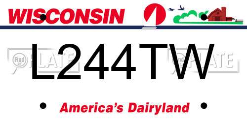 L244TW Wisconsin License Plate