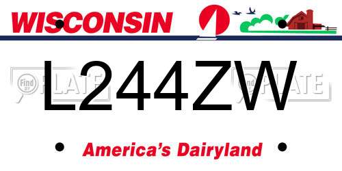 L244ZW Wisconsin License Plate