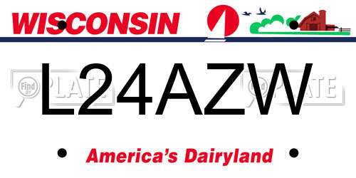 L24AZW Wisconsin License Plate