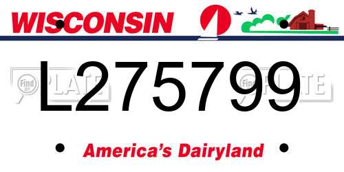 L275799 Wisconsin License Plate