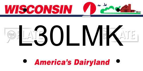 L30LMK Wisconsin License Plate