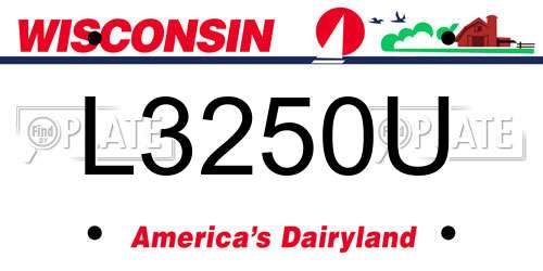 L3250U Wisconsin License Plate