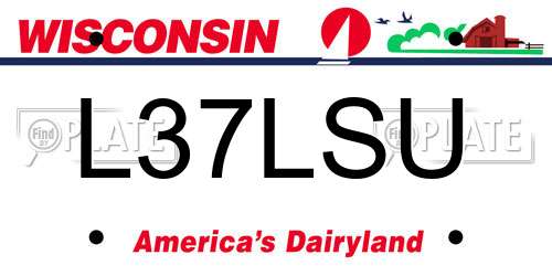 L37LSU Wisconsin License Plate