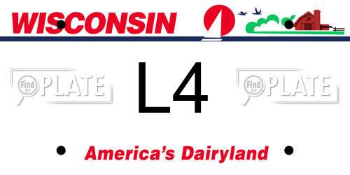 L4 Wisconsin License Plate