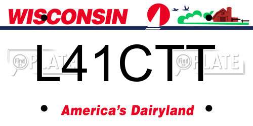 L41CTT Wisconsin License Plate