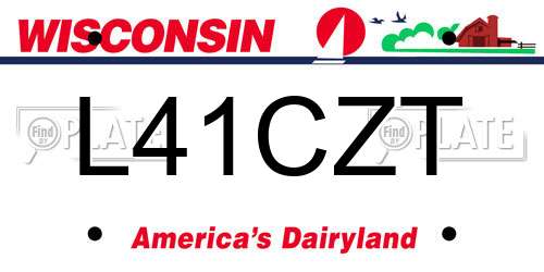 L41CZT Wisconsin License Plate