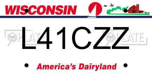 L41CZZ Wisconsin License Plate