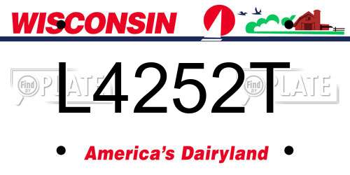 L4252T Wisconsin License Plate