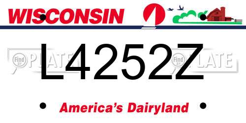 L4252Z Wisconsin License Plate