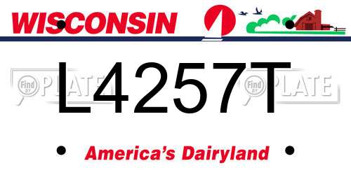 L4257T Wisconsin License Plate