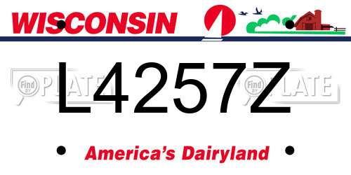 L4257Z Wisconsin License Plate