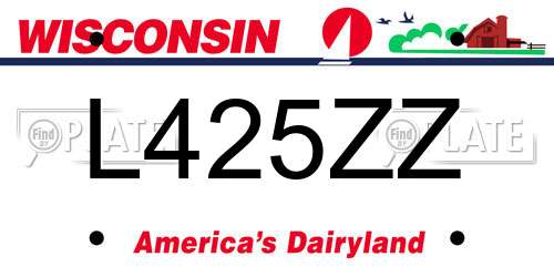 L425ZZ Wisconsin License Plate