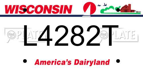 L4282T Wisconsin License Plate