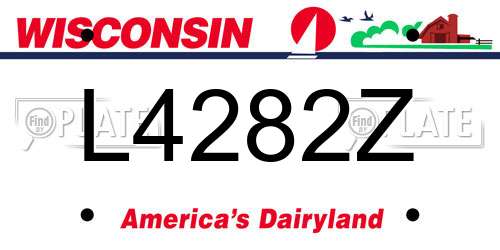 L4282Z Wisconsin License Plate