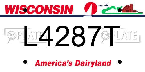 L4287T Wisconsin License Plate