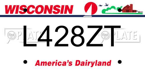 L428ZT Wisconsin License Plate