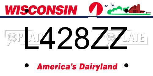 L428ZZ Wisconsin License Plate