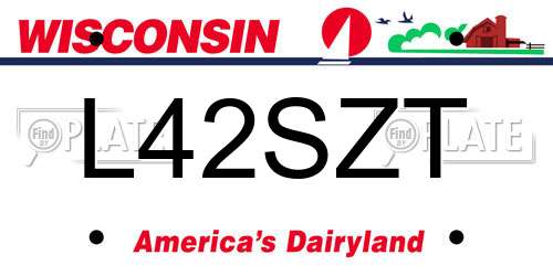 L42SZT Wisconsin License Plate