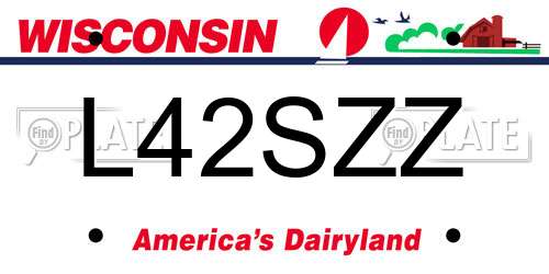 L42SZZ Wisconsin License Plate