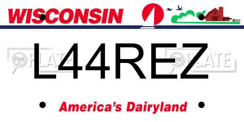L44REZ Wisconsin License Plate