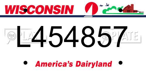 L454857 Wisconsin License Plate