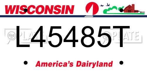L45485T Wisconsin License Plate