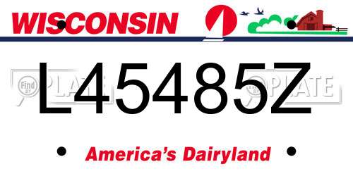 L45485Z Wisconsin License Plate