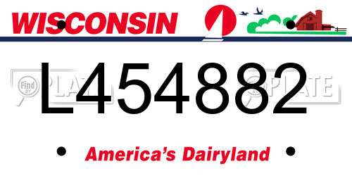 L454882 Wisconsin License Plate
